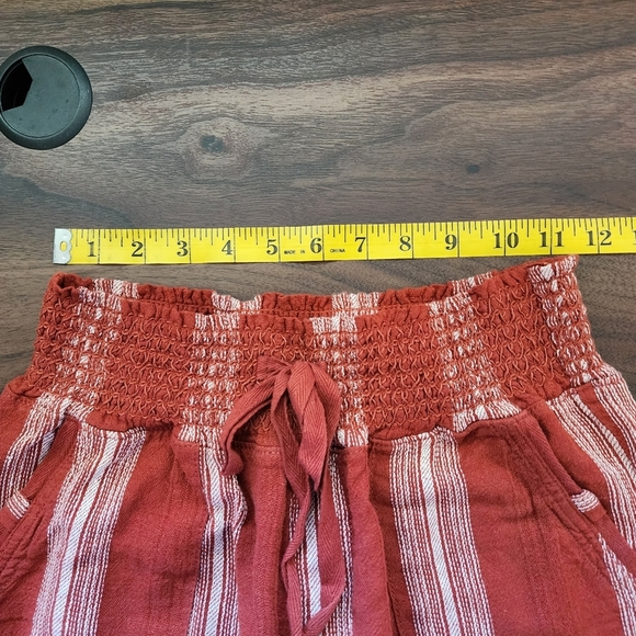Rewash American Original Linen Blend Boho Rust Striped Pants - Picture 10 of 12